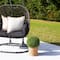 2ft. UV-Resistant Artificial Boxwood Ball Topiary in Hyacinth Weave Basket